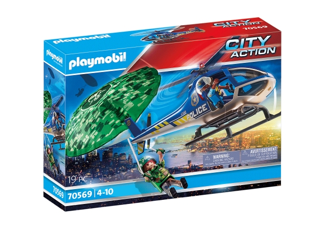Playmobil Politihelikopter - Forfølgelse med faldskærm (70569)
