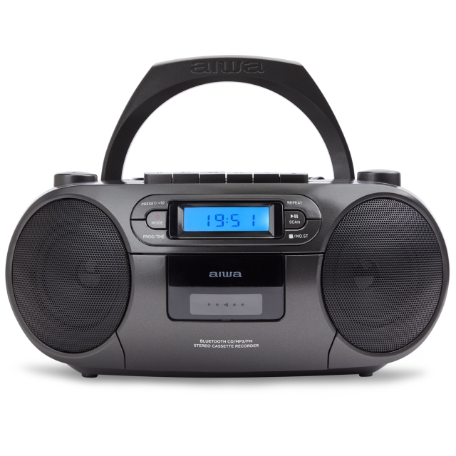 AIWA Kassettradio CD/FM-radio/Kassettband/USB/BT Svart