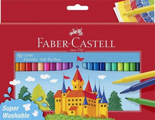 Faber-Castell Felt Tip Pen Castle Pakke med 50 stk. i papæske (554204)