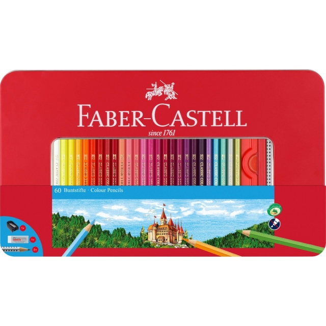 Faber-Castell Sekskantede farveblyanter i dåse med 60 stk (115894)