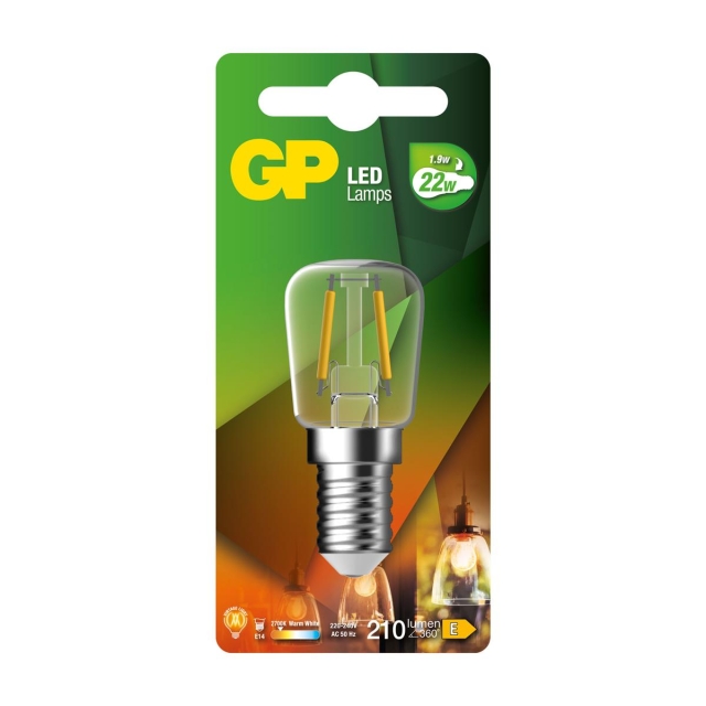 GP LED-lampe Filament, T25, E14, 1,9W (22W), 210lm