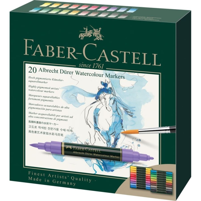 Faber-Castell Albrecht Dürer Watercolour Marker, æske med 20 stk
