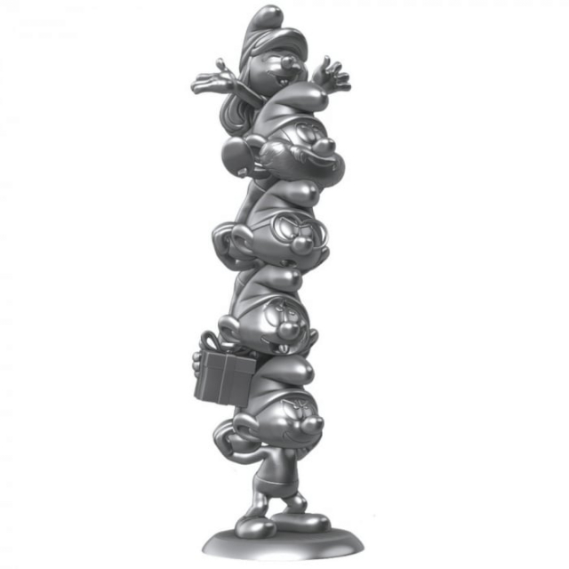 Plastoy The Smurfs Resin Statue Smurfs Column Silver Limited Edition 50 cm