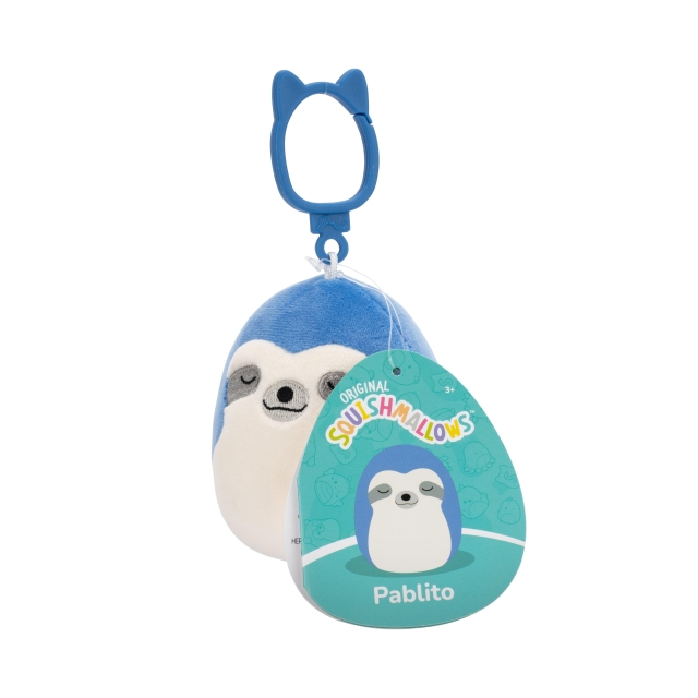 Squishmallows 9 cm P22 Clip On - Pablito Blå Dovendyr