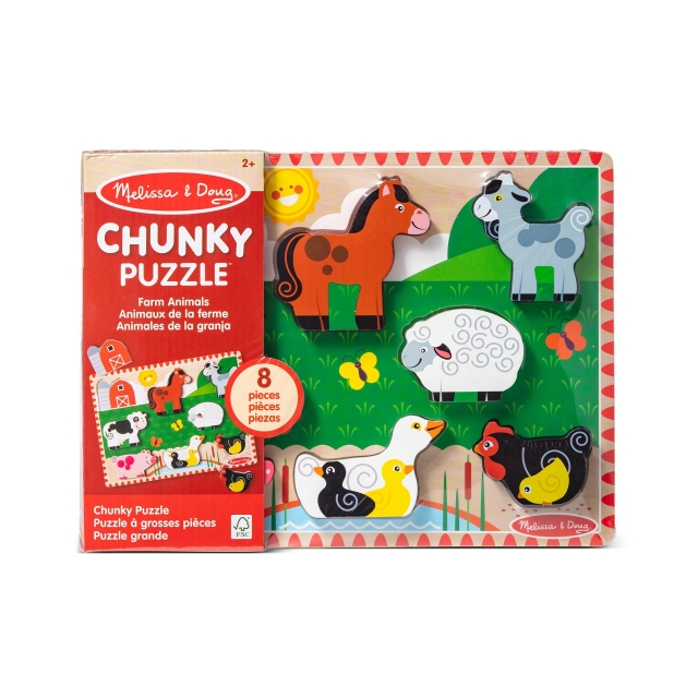 Melissa & Doug Farm Chunky-puslespil (8 dele) (50203)