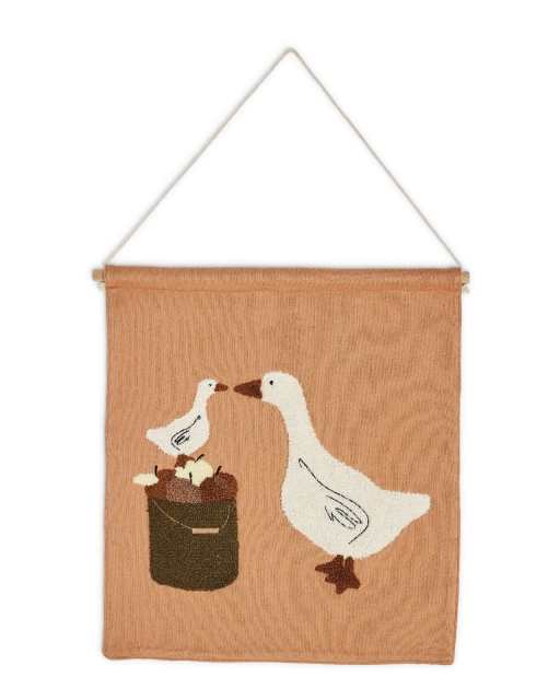 Smallstuff Vægdekoration, farmliving gæs - Natur - 37x33 cm (40023-11)