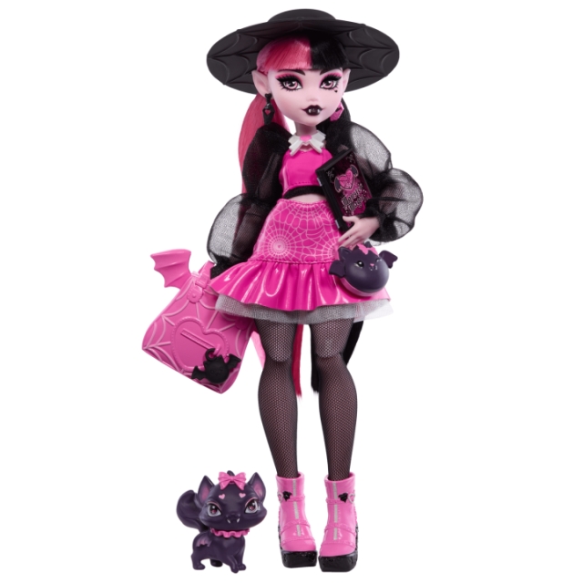 Monster High - Kernedukke med kæledyr - Draculaura (HRP64)
