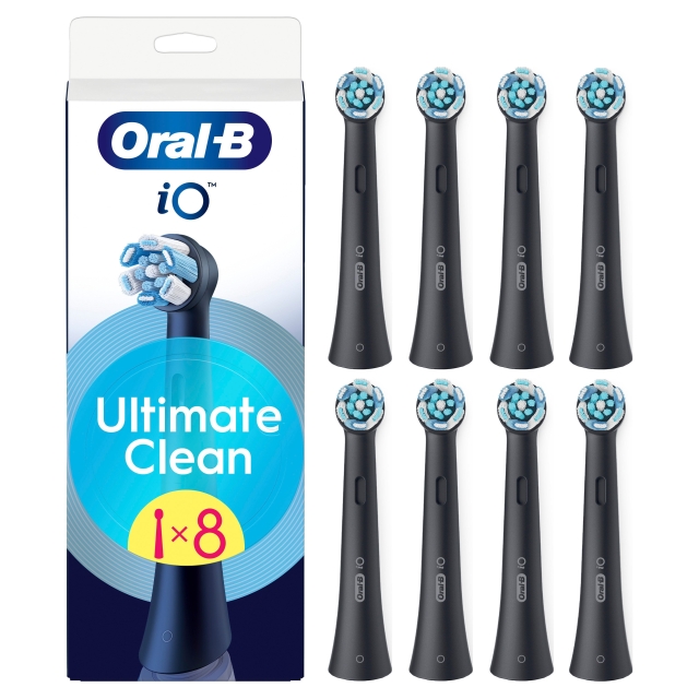 Oral B Oral-B iO Series Ultimate Clean Black udskiftningsbørstehoveder - Sort - 8 stk