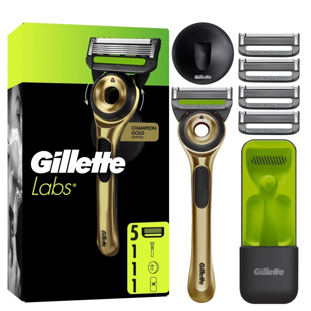 Gillette GilletteLabs With Exfoliating Bar Razor Champion Gold Edition - grøn/sort