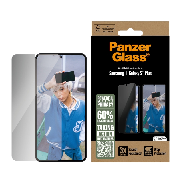 Panzer Glass - Skærmbeskyttelse til beskyttelse af personlige oplysninger Galaxy S 2025 Plus, UWF