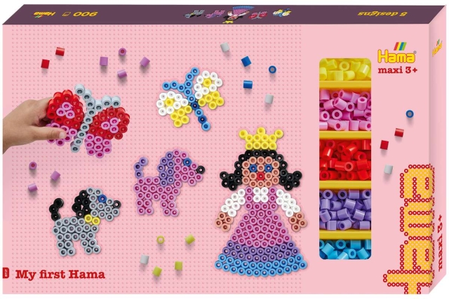 Hama Maxi kæmpe gaveæske med 900 perler og 3 perleplader - (388717)