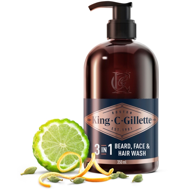 King C. Gillette 3in1 Beard, Face & Hair Wash