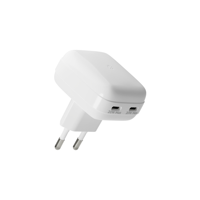 dbramante1928 Re-charge Pro - EU flad vægoplader 2xUSB-C 20W-W