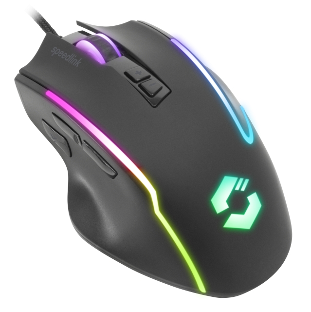 Speedlink DECUS NX RGB-gamingmus, gummi-sort