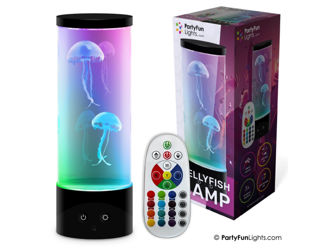 Party Fun Lights Jellyfish-lampe med fjernbetjening - H: 30 cm (605403)