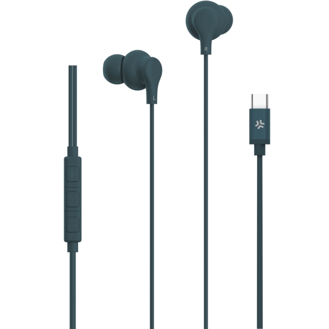 Celly Hörlurar In-Ear Kabel USB-C UP1600 Blågrön
