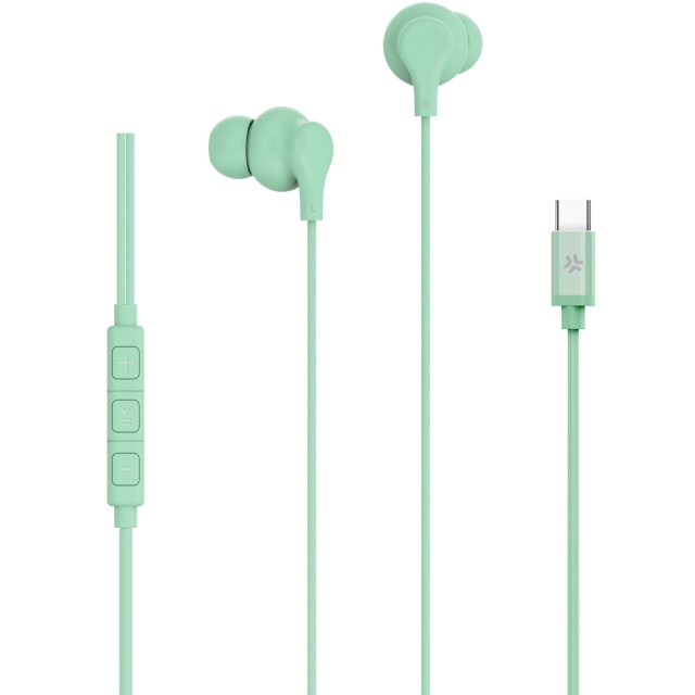 Celly Hörlurar In-Ear Kabel USB-C UP1600 Ljusgrön