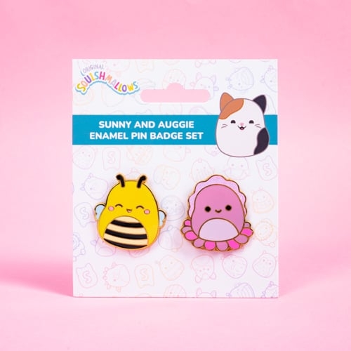 Squishmallows Pin Badges x 2 Sunny & Auggie - Vibrant