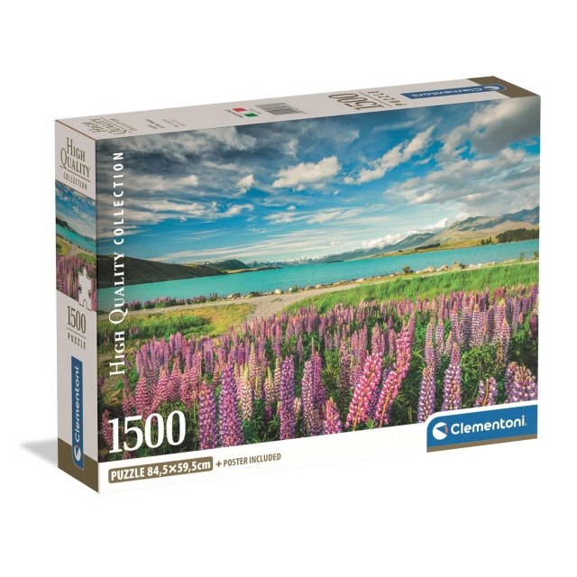 Clementoni Puslespil 1500 Pcs CB High Quality Collection Lupins At Lake Tekapo
