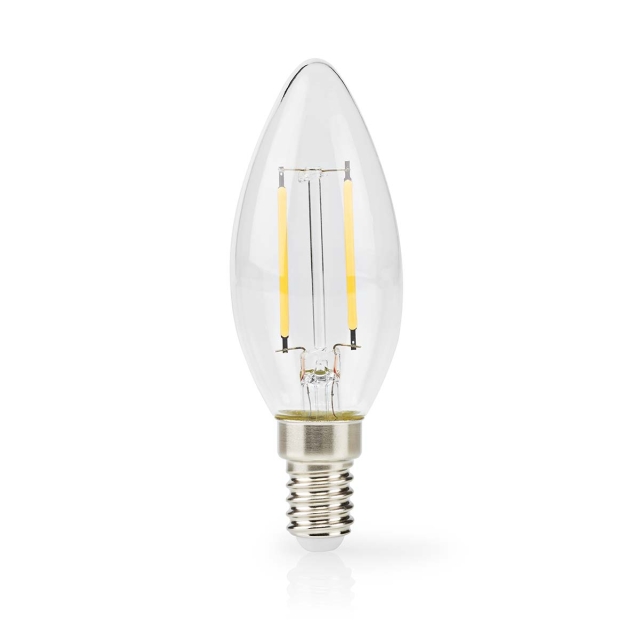 Nedis LED-lampe Pære E14 | Stearinlys | 2.2 W | 470 lm | 2700 K | Varm Hvid | Retro stil | 1 stk. | Klart