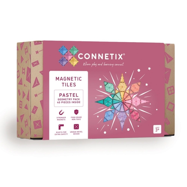 Connetix Pastelgeometripakke - 40 brikker (CT-P-00040-GE)