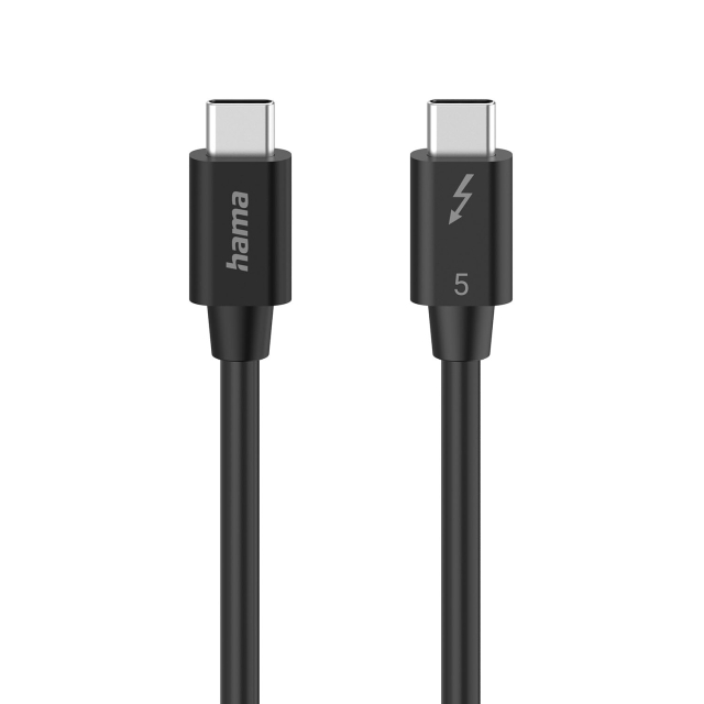 Hama Kabel USB-C Thunderbolt 5 80 Gbit/S Ultra-Hd 8K 1.0M Sort
