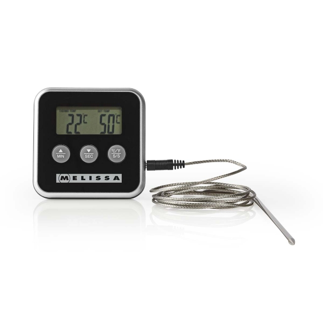 MELISSA Kødtermometer | op til 250°C | Alarmtimer | LCD-display