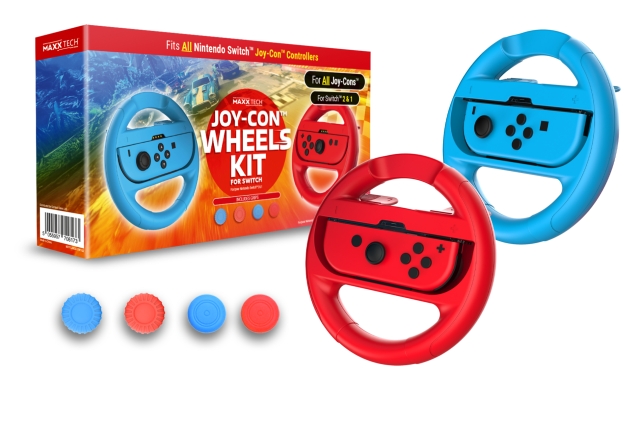 Maxx Tech Joy-Con-hjul og grebsæt til Nintendo Switch 2/1