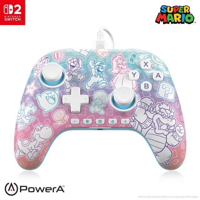 PowerA Advantage Wired Controller til Nintendo Switch 2 - Mushroom Kingdom