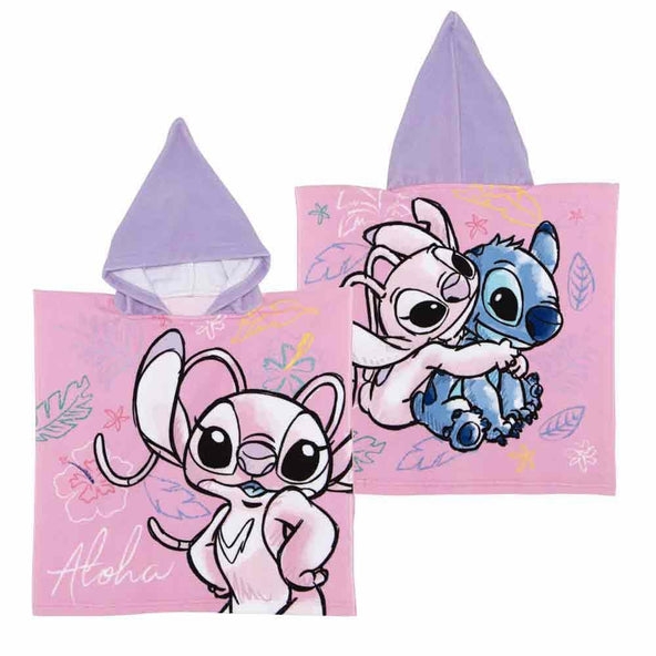Disney Stitch (lilla) - mikrofiberponcho - 50 x 100 cm (WD16999)