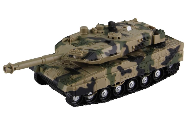 KLX Militær kampvogn med friktion, lys, lyd og Try-Me (534681)