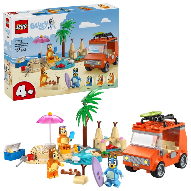 LEGO Bluey - Blueys strand- og familiebiltur (11202)