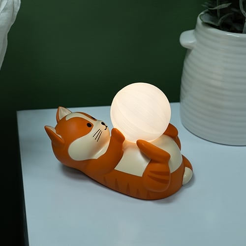 Fizz Creations Luna the Cat Mood Light - Varm hvid - 20 cm