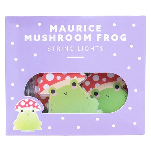 Fizz Creations Maurice Mushroom Frog String Light - grøn, rød, hvid