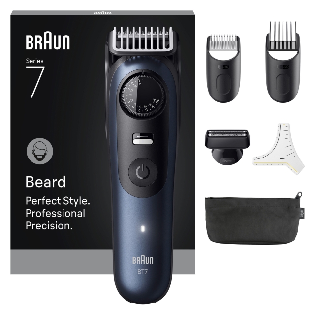 Braun Skægtrimmer Series 7, +6 Barbering Tools, BT7520 - Sort / Deep Blue