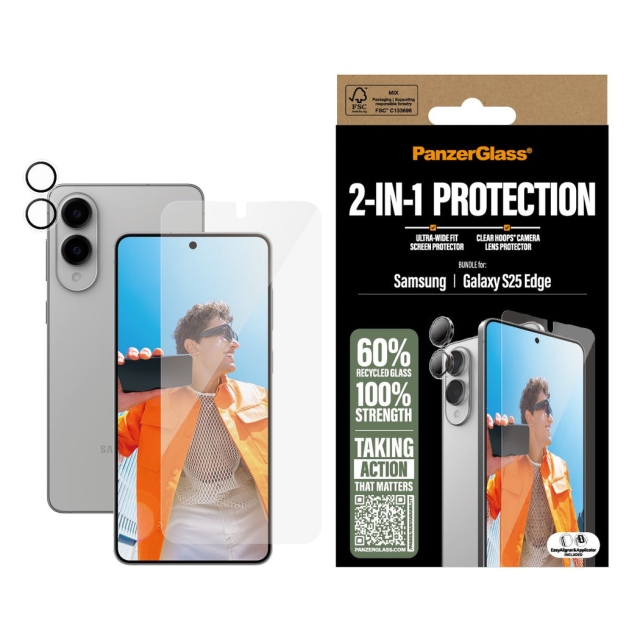 Panzer Glas - 2-i-1-pakke Samsung S25 Edge