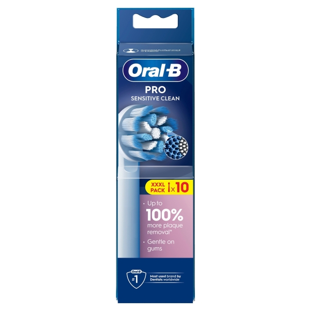 Oral B Pro Sensitive Clean Tandbørstehoveder - Hvid - 10 stk