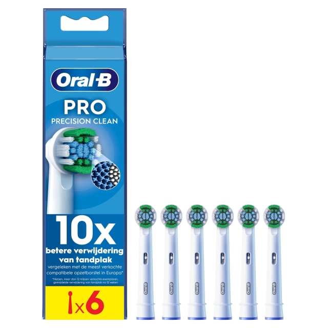 Oral B Pro Precision Clean Tandbørstehoveder - 6 stk. - Hvid