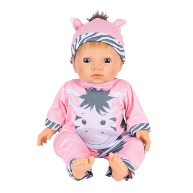 Tiny Treasure Blondhåret dukke med zebra-outfit (30267)