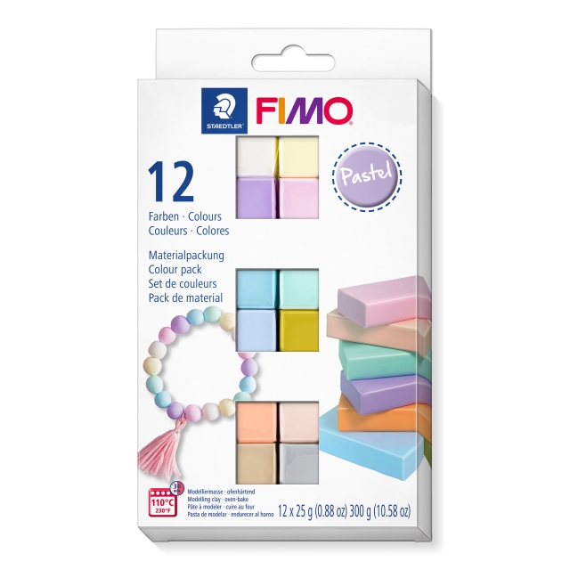 FIMO Blødt sæt 12x25g - Pastel (8023 C12-3)