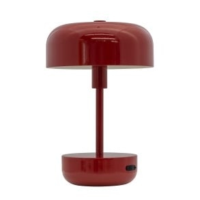 Dyberg-Larsen Haipot genopladelig LED-bordlampe - Mørkerød - Højde: Ca. 25 cm, Diameter: Cirka 15 cm