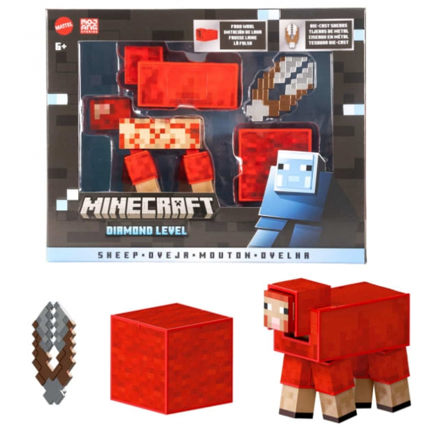 MINECRAFT Diamond Level Sheep Action Figure & 3 Accessories (JCV22)
