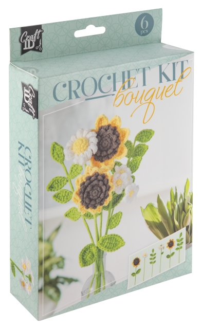 Craft ID Hæklekit Blomsterbuket - Gul - 6 stk (CR1737/GE)