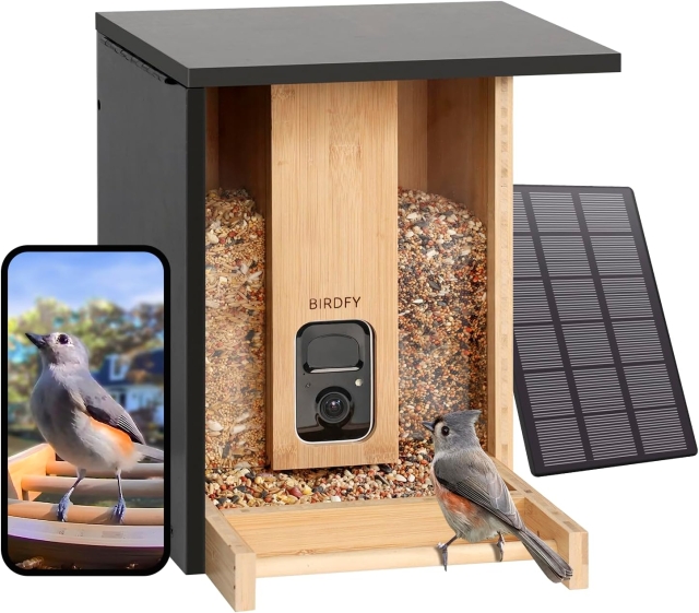 Birdfy Feeder Bamboo med AI-drevet fuglegenkendelse + solpanel