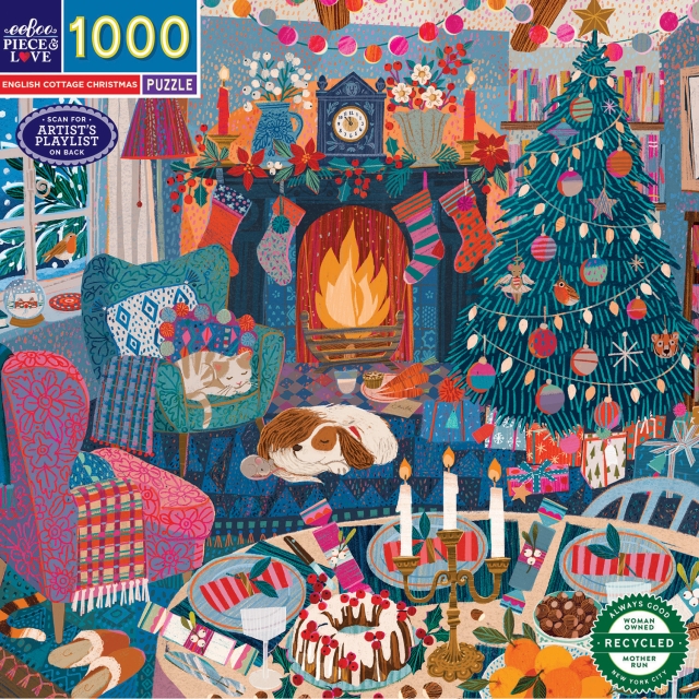 eeBoo Puslespil 1000 brikker - English Cottage Christmas (EPZTECC)