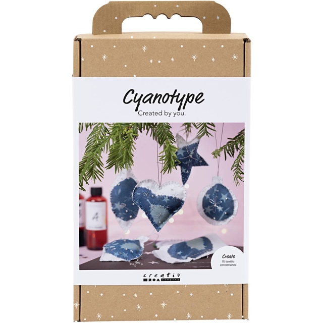 Craft Kit Cyanotype - Cyanotype-juledekorationer - blå - sølv (977848)