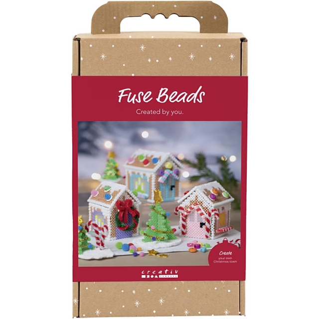 Craft Kit Fuse Beads - Julehus - assorterede farver (977828)