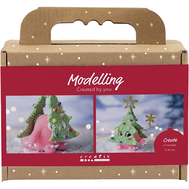 Mini Craft Kit Modellering - Juletræsmonster - assorterede farver (977829)