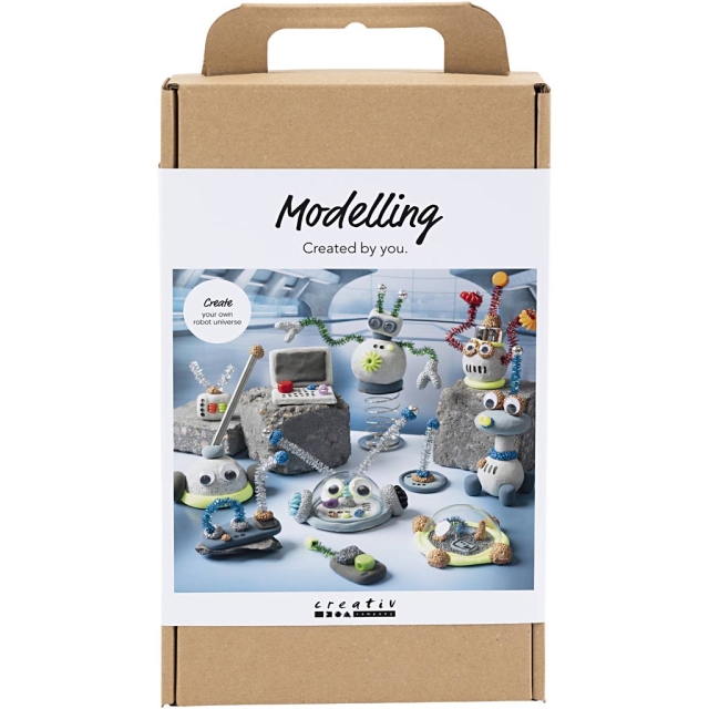 Creative Toys Creativ - Modelleringssæt, robot, blå, grå, rød, sølvbelagt, 1 pakke - (977808)