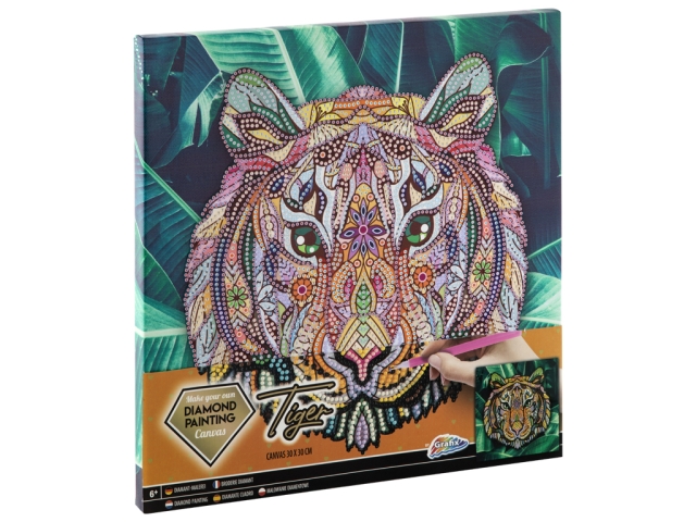 Grafix Diamantmaleri på lærred Tiger 30 x 30 cm - (K-260008)